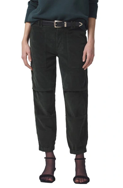 Citizens Of Humanity Agni Crop Corduroy Utility Pants In Seaweed