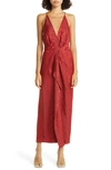 SIMKHAI GIANA SNAKE PRINT JACQUARD DRESS