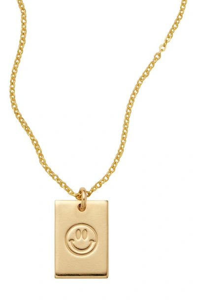 Made By Mary Good Vibes Daisy Pendant Necklace In Gold Smiley