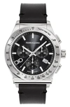 Ferragamo 1927 Chronograph Leather Strap Watch, 42mm In Stainless Steel