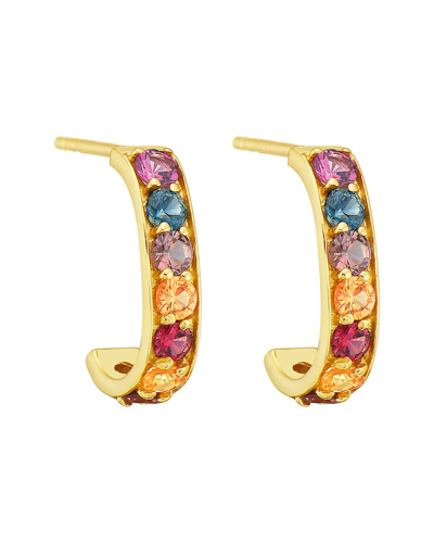 Gemstones 14k 1.00 Ct. Tw. Sapphire Hook Huggie Earrings