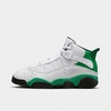 Nike Jordan Little Kids' Air 6 Rings Basketball Shoes In White/lucky Green/black