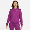 Nike Women's Sportswear Club Fleece Crewneck Sweatshirt In Viotech/white