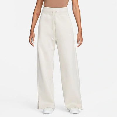 Nike Women's Sportswear Phoenix Fleece High-waisted Wide-leg Sweatpants In Light Orewood Brown/sail