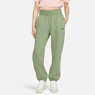 Nike Women's  Sportswear Phoenix Fleece High-waisted Oversized Sweatpants In Oil Green/black
