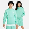 Nike Kids' Sportswear Club Fleece Pullover Hoodie In Emerald Rise/white