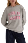 Favorite Daughter Collegiate Cotton Graphic Sweatshirt In Grey/ Pink