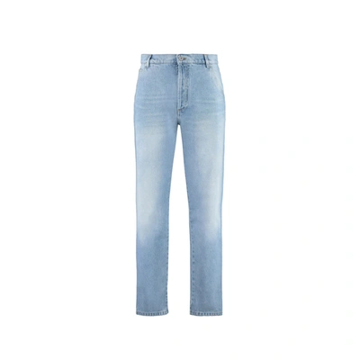 Balmain Cropped Straight Jeans In Blue