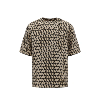 Valentino Iconographe Crewneck T-shirt In Brown
