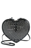 Alaïa Le Coeur Grommet Leather Crossbody Bag In Noir