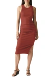 Michael Stars Wren Sleeveless Side Slit Knit Midi Dress In Pecan