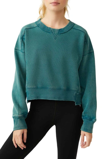 Fp Movement Intercept Cotton Blend Sweatshirt In Emerald Garden