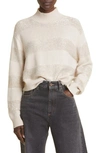 Brunello Cucinelli Sequin-embellished Stripe Wool-cashmere Sweater In Cls40 Beige