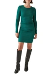 Michael Stars Jordan Ruched Long Sleeve Body-con Dress In Ivy