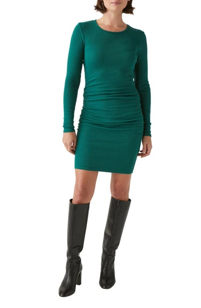 Michael Stars Jordan Ruched Long Sleeve Body-con Dress In Ivy