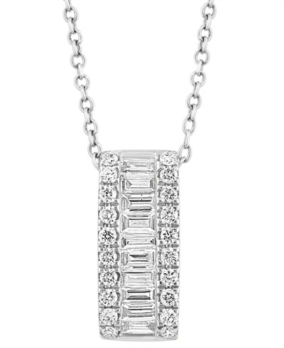 Effy Collection Effy Diamond Baguette & Round Vertical Bar 18" Pendant Necklace (1/2 Ct. T.w.) In 14k Gold (also Ava In K White Gold