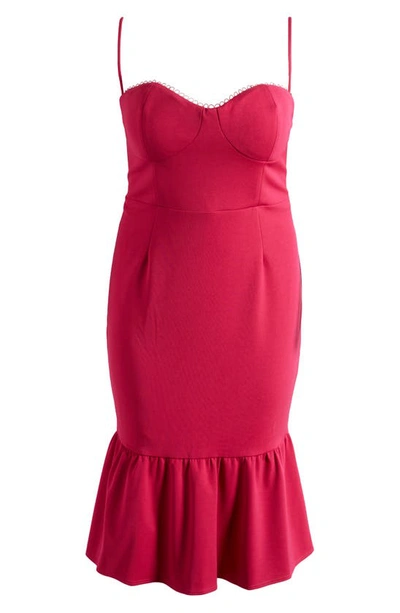 Katie May Soraya Ruffle Hem Mermaid Dress In Magenta | ModeSens