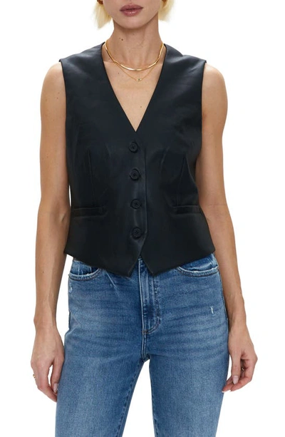 Pistola Vero Faux Leather Vest In Slate Black