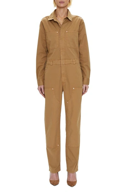 Pistola Abigail Twill Workwear Jumpsuit In Toffee