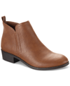 Sun + Stone Cadee Womens Faux Leather Round Toe Booties In Brandy