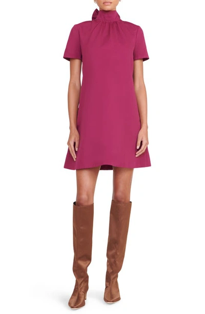 Staud Ilana Tie-back Bow Mini Dress In Syrah