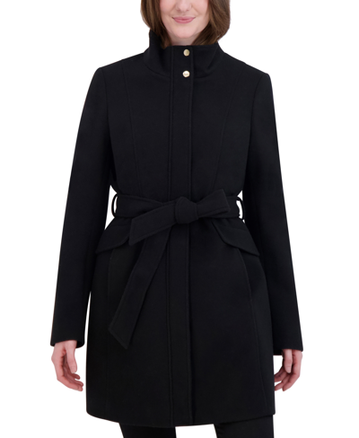 Laundry By Shelli Segal Women's Single-breasted Belted Walker Coat In Black
