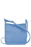 Longchamp Small Le Foulonné Leather Crossbody Bag In Turquoise
