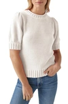 Michael Stars Astrid Puff Sleeve Cotton Blend Sweater In Ivory