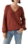 Michael Stars Kendra Relaxed Cotton Blend Sweater In Pecan