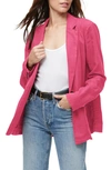 Michael Stars Lottie One-button Linen Blazer In Dark Voltage