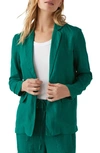 Michael Stars Lottie One-button Linen Blazer In Ivy