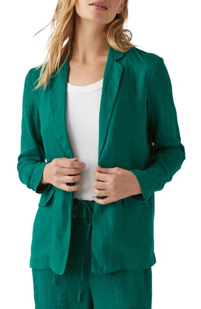 Michael Stars Lottie One-button Linen Blazer In Ivy