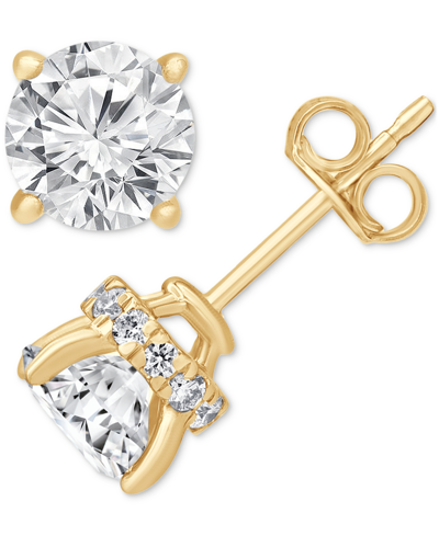 Badgley Mischka Certified Lab Grown Diamond Halo Stud Earrings (2-1/2 Ct. T.w.) In 14k Gold In Yellow Gold