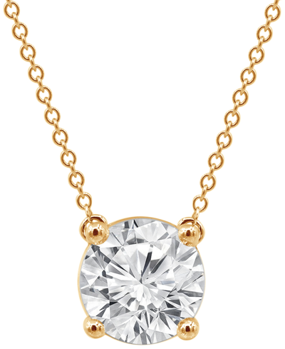Badgley Mischka Certified Lab Grown Diamond Solitaire 18" Pendant Necklace (3 Ct. T.w.) In 14k Gold In Yellow Gold