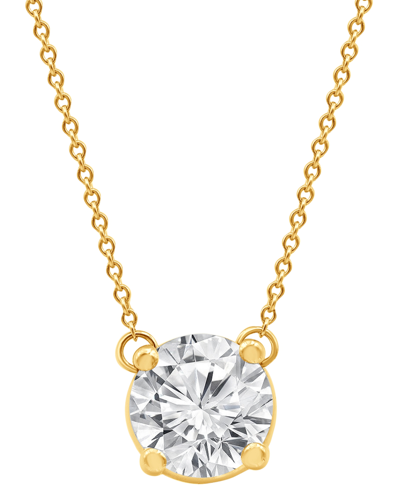 Badgley Mischka Certified Lab Grown Diamond Solitaire Pendant 18" Necklace (2-1/4 Ct. T.w.) In 14k Gold In Yellow Gold
