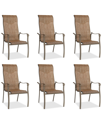 Furniture Set Of 6 Oasis Aluminum Outdoor Dining Chairs, Created For Macy's