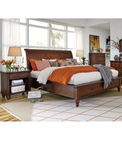 Furniture Cambridge Sleigh Storage Queen Bed 3pc (bed + Chest + Nightstand) In Brown