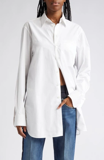 Stella Mccartney Oversized Cotton-poplin Shirt In 9000 Pure White