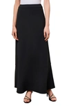 Ming Wang Flare Deco Crêpe De Chine Maxi Skirt In Black