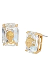 KURT GEIGER EMERALD CUT CRYSTAL STUD EARRINGS