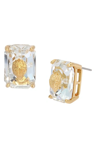 KURT GEIGER KURT GEIGER LONDON EMERALD CUT CRYSTAL STUD EARRINGS