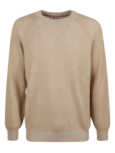 Brunello Cucinelli Ribbed Roundneck Knit Sweater In Default Title