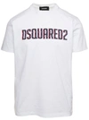 DSQUARED2 DSQUARED2 WHITE T-SHIRT WITH TWO-TONE MAXI LOGO PRINT IN COTTON MAN