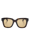 Alexander Mcqueen Tortoiseshell-effect Square-frame Sunglasses In Brown
