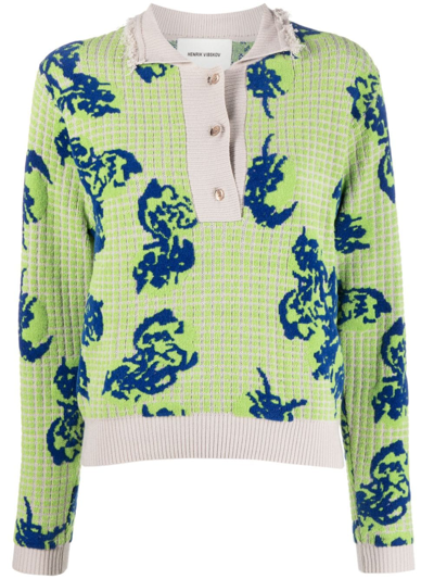 Henrik Vibskov Long-sleeve Polo Shirt In Green