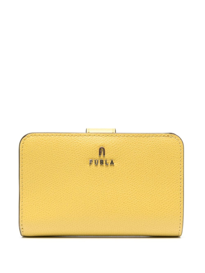 Furla Bi-fold Leather Wallet In Yellow