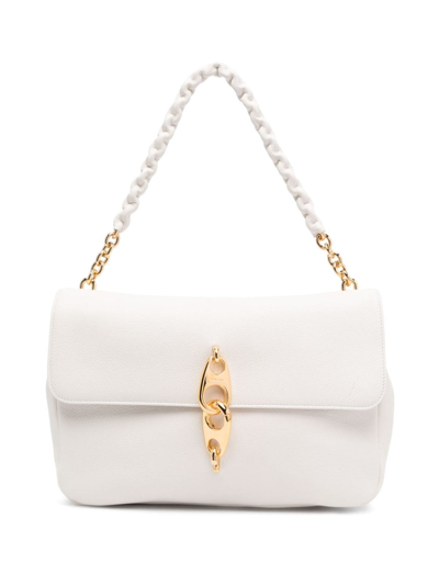 Tom Ford Chain-link Handle Leather Tote Bag In Neutrals
