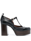 See By Chloé Aria Leather Platform Pumps In Black