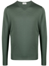 John Smedley V-neck Long-sleeve Jumper In Green