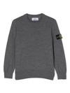 STONE ISLAND JUNIOR COMPASS-BADGE VIRGIN-WOOL JUMPER